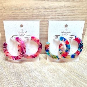 Resin 2 inch Hoops set of 2 NWT